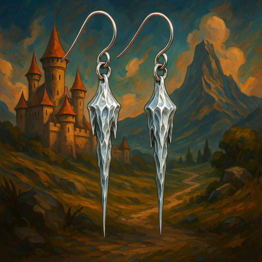 Illustration de boucles d'oreilles en forme de stalactites - Boucles d'oreilles